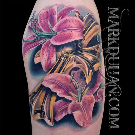 Tattoos - CROSS AND LILIES - 92121
